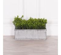 Elowen Vintage Rustic Style Galvanised Metal Tin Ribbed Window Box Planter Small