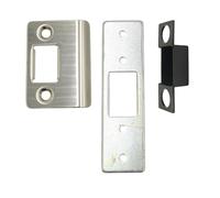 elox Heavy Duty Single Hole Stainless Steel Door Lock Strike Plate Security T-Strike, with Dust Box and Screws (Single Pack)