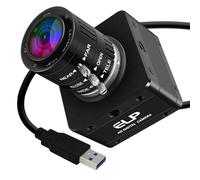 ELP 20MP USB 3.0 Industrial Camera, 4K UHD 3840P High Resolution with 3.6-10 mm 3x Manual Zoom Lens, 30 fps High Frame Rate, Lightburn Webcam, Compatible with Windows, Linux, Mac OS, and Raspberry Pi