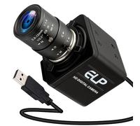ELP 2MP Global Shutter USB Camera, 90 fps High Frame Rate, 2.8-12 mm 4x Manual Zoom Lens, Industrial Camera for Image Processing, Lightburn, Jetson Nano, Live Streaming, and Microscopy