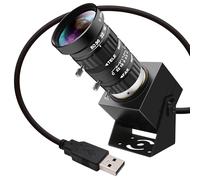 ELP 48MP USB Webcam 8K Ultra HD Color Camera with 5-50mm 10X Manual Optical Lens 6000P Industrial Security Video Camera Close-Up Zoom Function Plug-and-Play for Windows, Linux, Mac OS
