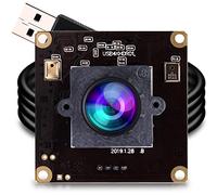 ELP 4K USB Camera 100 Degree No Distortion Lens with Dual Microphone for Computer 2160P Ultra HD Camera Module for PC Lightburn Camera USB Security Camera Plug and Play for Laptop Windows Linux Mac