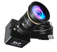 ELP 5MP 60FPS Global Shutter USB3.0 Camera Manual Zoom Webcam for Computer UVC USB3.0/2.0 CS Mount PC Camera High Speed Lightburn Cameras Varifocal Webcamera 5-50mm 10X Zoom Close-up Cam for Laptop