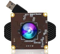 ELP 5MP Global Shutter 50fps USB Camera Module for Computer UVC USB2.0 Lightburn Camera for Laser Engraver High Speed 60fps PC Cam Wide Angle Webcamera for Live Streaming (100°no Distortion Lens)