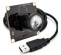 ELP Global Shutter Monochrome USB Camera Module for PC, High Speed Webcam | 1080P 90FPS Wide Angle 120° No Distortion Lens Lightburn Camera, Black & White Mini UVC USB2.0 Security Camera for Computer