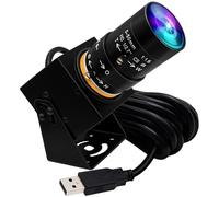 ELP Global Shutter USB Webcam 5MP 50fps High Speed 5-50mm Varifocal Telephoto Camera (10X Zoom) 1440P 60fps