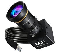 ELP High Speed Global Shutter USB3.0 Zoom Camera, 720P/200fps, 1200P/120fps, USB3.0/2.0 Manual Focus Lightburn Cameras for Windows, Linux, Mac, Pi, Fast Frame 5-50mm 10X Zoom AR0234 Webcam for Laptop