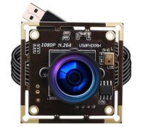 ELP Sony IMX323 Sensor Mini Wide Angle USB Camera Module with Microphone 170degree Fisheye Lens HD 1080P 0.01Lux Low Light Video Audio PC Camera UVC H.264 USB2.0 Embedded Webcam Board for Computer