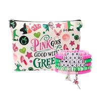 Elphaba & Galinda Friendship Bracelet Set - Beaded Stretch BFF Bracelets with Magic Wand, Crown & Witch Hat Charms, Matching Wicked Gifts for Women, Friends, Fans & Party Dress Costume Accessories