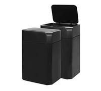 ELPHECO 2 Pack 3.5 Gallon Bathroom Trash Can with Lid Motion Sensor Slim Garbage Can Bathroom Decor Waterproof Smart Small Trash Bin for Kitchen, Office, Bedroom, Living Room, Toilet (Black)
