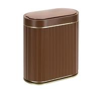 ELPHECO Bathroom Motion Sensor Trash can 2 Gallon Automatic Garbage Can, Slim Plastic Smart Trash Can with Lid, Commercial Intelligent Trash Bin for Bedroom, Bathroom, Office, Brown