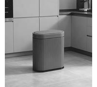 ELPHECO Bathroom Motion Sensor Trash can 2 Gallon Automatic Garbage Can, Slim Plastic Smart Trash Can with Lid, Commercial Intelligent Trash Bin for Bedroom, Bathroom, Office, Cement Grey