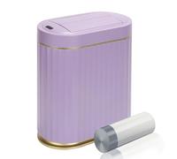 ELPHECO Bathroom Trash Can with Lid Butterfly, Motion Sensor Trash Can Bathroom Decor Automatic Garbage Can Wastebasket Bathroom Accessories, Kitchen, Living Room, Office, Purple Gold