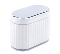 ELPHECO Mini Desktop Trash Bin Small Trash Can with Lid, 5 Litres Desktop Motion Sensor Bathroom Bin, 1.3 Gallon Waterproof Countertop Garbage Can, Small Plastic Trash Can for Desk, Bedroom, Grey