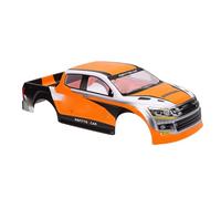 Elprico 1/10 RC Car Body Shell, Universal Painted Precut Modification 26cm Wheelbase Replacement, with Graphic Patterns, for Pickup Truck (Orange)