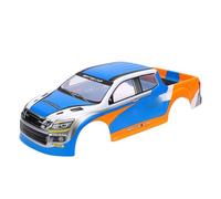 Elprico 1/10 RC Car Body Shell, Universal Painted Precut Modification 26cm Wheelbase Replacement, with Graphic Patterns, for Pickup Truck (Blue)