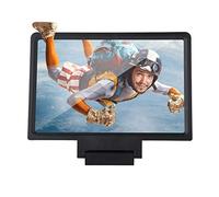 Elprico 1.5x Enlarge Screen Mobile Phone Screen Magnifier Bracket With Speaker for 3D Movies and Reading, Stereoscopic Viewing Amplifier for Old People (Black)