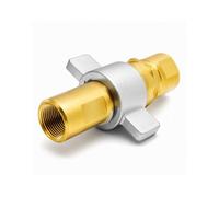 Elprico 1 Inch NPT Wet Line Wing Nut Brass Hydraulic Coupler Set | Handles 3000 PSI & 58 GPM, threaded wing nut lock, built-in check valve to prevent fluid loss; for dump trailers & trucks