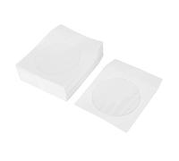 Elprico 100 Pack Premium Thick White Paper CD DVD Sleeves,4.9in Clear Window dust Proof Thick Reusable CD Envelopes,Space-Saving Design for 12cm 4.7in DVD Discs