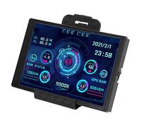 Elprico 3.5 Inch IPS USB Mini Screen, PC Temperature Display for PC AIDA64 Computer Case Secondary Screen, IPS Full View Display Small Screen CPU RAM HDD Data Monitor (Black)