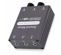 Elprico 3.5mm Sound Mixer, 2 Input 1 Output Stereo Audio Mixing Switcher with Dual Volume Control, for Computers and Headphones