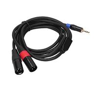 Elprico 3.5mm Stereo Male to Dual 2 XLR Male Plug Connector Converter Adapter Cable Cord,Gold-Plated Contacts, 24AWG Copper, Double Layer Shielding for Power Amplifier, Mixer, CD Player (1.8M)