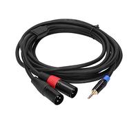 Elprico 3.5mm Stereo Male to Dual 2 XLR Male Plug Connector Converter Adapter Cable Cord,Gold-Plated Contacts, 24AWG Copper, Double Layer Shielding for Power Amplifier, Mixer, CD Player (5M)