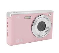 Elprico 50MP 4K Digital Camera with 16x Zoom, AF Autofocus Technology, Fill Light, Tripod Connector, Compact Portable Camera for Kid Student Children Teen Girl Boy Parent (Pink)