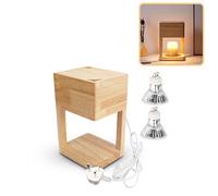 Elprico Candle Warmer Lamp, Walnut Wood Multifunction Silence Lamp Candle Warmer Electric, British Standard 110-240V Dimmable Scented No Candles Warmer Lamp for Home Bedroom Bedside Decoration