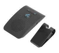 Elprico Car Phone Speaker, Handsfree Wireless Sun Visor Receiver Adapter with Double Mobile Phones Connection and Vibration Reminder, Music Playback, 5.0, for Safe Driving