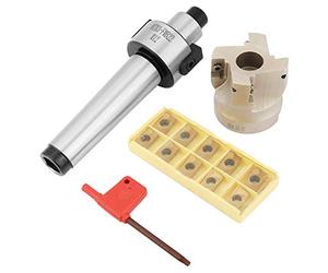 Elprico CNC Milling Cutting Kit,MT3-FMB22 Holder Extension 400R-50-22 Face End Mill Cutter 10pcs APMT1604 CNC Carbide Inserts