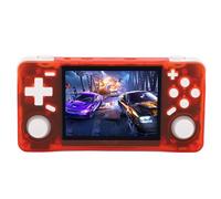 Elprico Handheld Game Console,3.5 Inch HD Screen Retro Gaming Console Classic Games with Multiple Emulators,4000mAh Battery Rechargeable Pocket Video Gaming Player for Home Travel (Transparent Red)