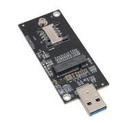 Elprico M.2 Key B NGFF WWAN to USB 3.0 Riser Card Adapter with SIM Slot Wireless Module Modem Card for Wince,Linux,OS X for 3G/4G/5G LTE (2 Antennae)