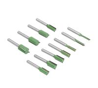Elprico Router Bit Set Efficient Tungsten Steel Especially Bit for Carving, 11PCs 6 Mm Shaft Double Flute Straight for Woodworking Applications