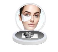 Elprico Sunscreen Camera Mirror, 2X Magnification Touch Control Travel Makeup Mirror with LED Light and 3" HD Display, for Sunscreen Test