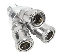 Elprico Swiveling Air Compressor Adjustments G1/2 3 -Paths Fast Coupler - Resistant Carbon Steel Plates Suitable for Industry/ARO/Automobile, Practical and Versatile