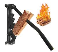 Elprico Wall Mounted Kindling Splitter, Detachable Carbon Steel Lever Type Firewood Log Splitter with 15.7" Extended Handle, for Indoor Outdoor Camping Fireplace
