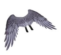 Elprico Wing Prop for Kids Lightweight Non-Woven Fabric Cosplay Costume Accessories Great for Halloween Party Available in White and Blue (Black children's angel wings DS18002B)