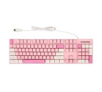 Elprico Wired Keyboard,Multimedia USB Computer Keyboard, Foldable Stands,USB Plug and Play Office Keyboard with Number Pad,Cute Gaming Keyboard for Windows XP 7 8 10 11 OS X (Pink)