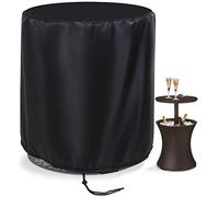 ELR Outdoor Patio Cool Bar Table Cover for Keter 7.5-Gal Beverage Bins - Waterproof Round Beer Cooler Anti-UV Garden