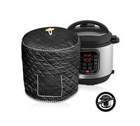ELR Rice Cookers Cover Dust Proof Cover Compatible with 6 Quart Instant Pot/Electric Pressure Cooker, Washable Decorative Appliance Cover with Pocket for Accessories (Black, 6 Quart)