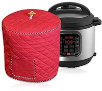 ELR Rice Cookers Cover Dust Proof Cover Compatible with 8 Quart Instant Pot/Electric Pressure Cooker, Washable Decorative Appliance Cover with Pocket for Accessories (Red, 8 Quart)