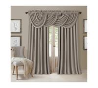 Elrene All Seasons Blackout Window Curtain Panel, Room-Darkening Rod-Pocket and Back Tab Curtain, 52"x95", Silver, 1 Panel