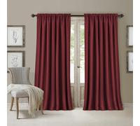 Elrene All Seasons Blackout Window Curtain Panel, Room-Darkening Rod-Pocket and Back Tab Curtain, 52"x95", Red, 1 Panel