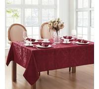 Elrene Damask Tablecloth, Polyester, Cranberry, 70" x 52" (Rectangular)