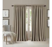 Elrene Energy Efficient Room Darkening Rod Pocket Window Panel, Fabric, Taupe, 52" W x 108" L (Pack of 1)