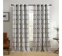 Elrene Geometric Room Darkening Window Curtain Panel, 90% Polyester10% Linen, Indigo, 52" W x 84" L (Pack of 1)