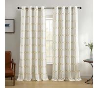 Elrene Geometric Room Darkening Window Curtain Panel, Linen, Golden Yellow, 52" W x 84" L (Pack of 1)