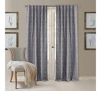 Elrene Home Fashions 20861ELR Antonia Blackout Rod Pocket/Back Tab Window Curtain Panel,Silver,52" X 95