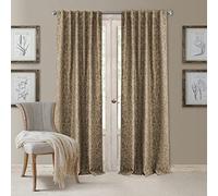 Elrene Home Fashions 20862ELR Antonia Blackout Rod Pocket/Back Tab Window Curtain Panel,Taupe,52" X 108